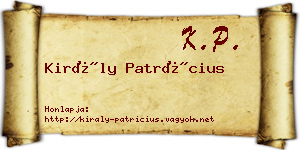 Király Patrícius névjegykártya